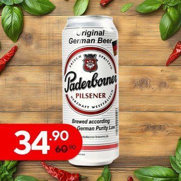 Пиво Німеччина Paderborner Pilsner світле з/б 0,5л 4/6720 фото