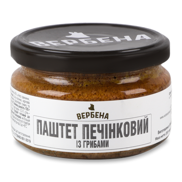 Паштет печінковий із грибами ск 200г Вербена 9/40412 фото