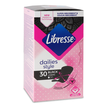 Прокладки щоденні Normal Black 30шт Libresse Daily Fresh 08/32358 фото