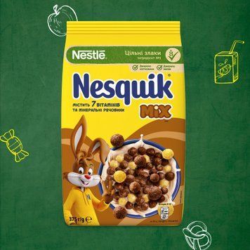 Пластівці Nesquik Шок сніданок DUO м/у 375г Nestle 9/23518 фото