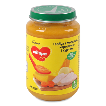 Д-Х Пюре морк/карт/гарбуз/курча ск 190г Milupa 6/2910 фото
