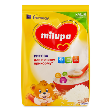 Д-Х Каша без молока рис 4міс м/у 170г Milupa 6/1992 фото