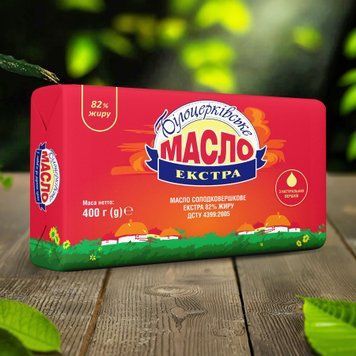 Масло Екстра 82% 400г біле оцерківка 2/4817 фото