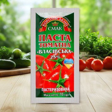 Паста томат Власівська 25% саше 70г Королівський смак 9/37317 фото