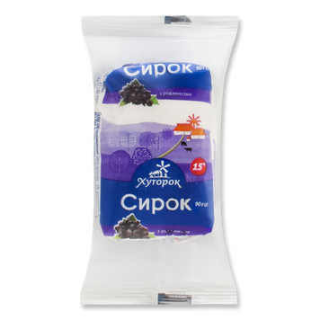 Сирок Хуторок 15% Родзинки 90г Зміїв 2/5145 фото