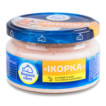 Ікра мойви Ікорка з креветками та сиром Камамбер ск/б 160г Водний Світ 3/5996 фото