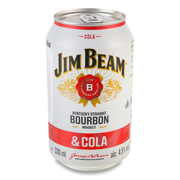 Напій с/а Jim Beam Bourbon & Cola з/б 0,33л 4,5% 4/24009 фото