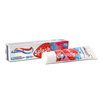 Зубна паста дитяча SPLASH зі смаком полуниці/м'яти 3-8років 50мл AQUAFRESH 07/24048 фото