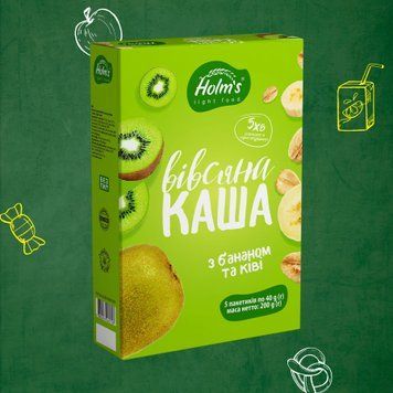 Каша вівсяна з бананом та ківі 5&times;40 г Holm's 9/41861 фото