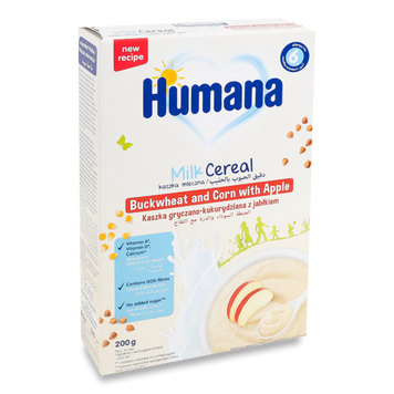 Д-Х Каша мололочна гречка/кукур/яблуко к/у 200г Humana 6/2473 фото