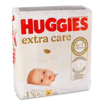 Підгузки дитячі Extra Care 1 2 - 5кг 22шт HUGGIES 26/26899 фото