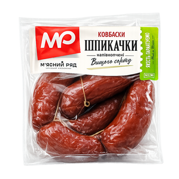 Ковбаски Шпикачки напівкопчені вищого гатунку, ХМР 16/4272 фото