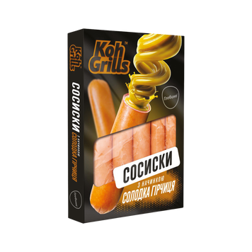 Сосиски з Солодкою гірчицею 335г в/ґ Koh Grills Україна 8/9333 фото