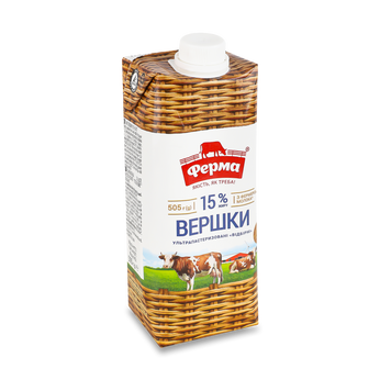 Вершки Ферма 15% т/п 505г 2/5263 фото