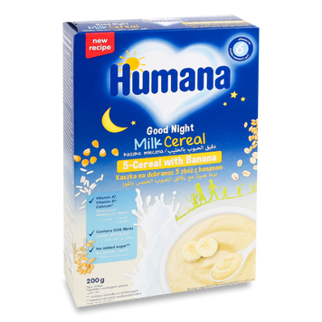 Д-Х Каша молочна Солодкі сни 5 злаків/банан к/у 200г Humana 6/2474 фото