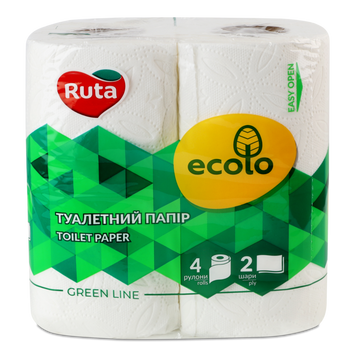 Туалетний папір 2-шаровий 4шт Ecolo РУТА 06/935 фото