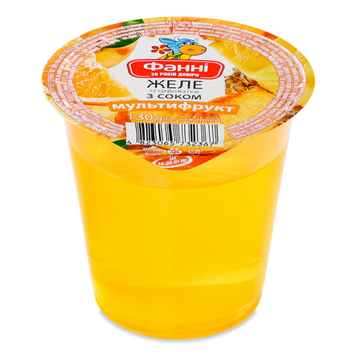 Желе із сироватки з соками мультифрукт Фанні ст 130г 2/9592 фото