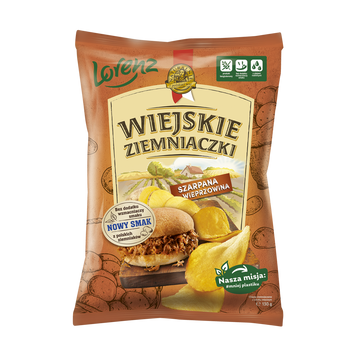 Чипси картопляні тушкована свинина м/у 130г Wiejskie ziemniaczki/Lorenz 9/41507 фото