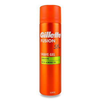 Гель для гоління Fusion Чутлив шкіра 200мл GILLETTE 08/7040 фото