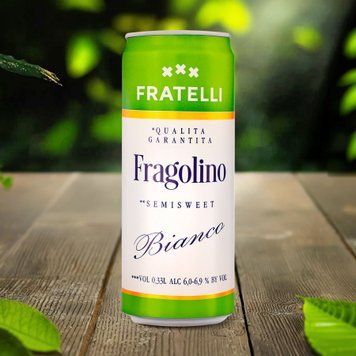 Напій винний ігристий Україна біле напів солодке Fragolino Bianco з/б 0,33л Fratelli 4/18206 фото
