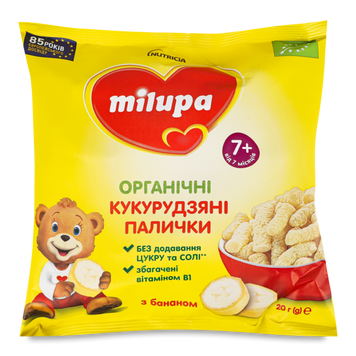 Д-Х Milupa кукур палички з бананом від 7 міс м/у 20г Nutricia 6/3628 фото
