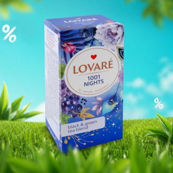 Чай чорн/зел 1001 Ніч к/у ф/п в/к 24*2г Lovare 7/7904 фото