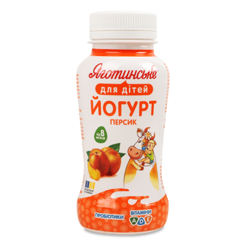 Йогурт 1,5% Персик пляш 185г ТМ Яготинське для дітей 2/7278 фото