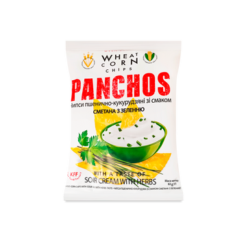 Чіпси кукурудз сметана/зелень 82г Panchos 9/28393 фото