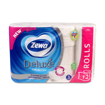 Туалетний папір 3-шаровий білий 12шт Zewa Deluxe 05/30743 фото