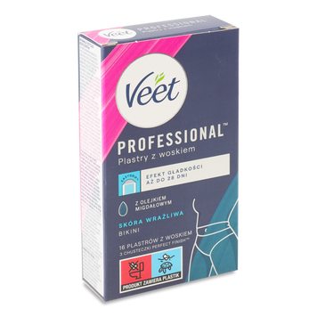Смужки д/депіляції д/чутл шкіри лінії бікіні 16шт Veet Professional 08/34327 фото
