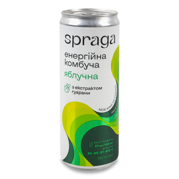 Напій Енергетичний Комбуча Spraga енергійна яблучна з/б 0,33л 9/28370 фото