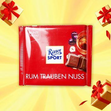 Шоколад молочний Ritter Sport &laquo;Горіхи, родзинки та ром&raquo;, 100 г  1/11329 фото