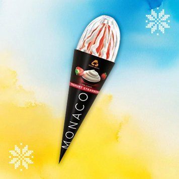 Морозиво Monaco Yogurt-Strawberry &laquo;Три Ведмеді&raquo;, ріжок, 150 г 2/5983 фото