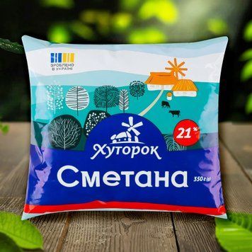 Сметана &laquo;Хуторок&raquo; 21% 400 г / 350 г Хуторок 2/7243 фото