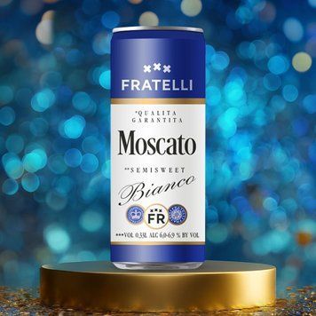 Напій винний ігристе Україна біле напів сололодке Fragolino Moscato Bianco з/б 0,33л Fratelli 4/19384 фото
