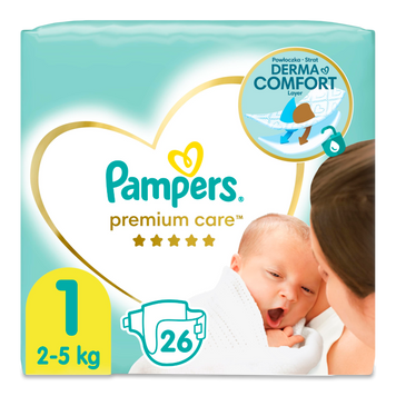 Підгузки дитячі Premium Care Newborn 2-5кг 26шт PAMPERS 26/26994 фото