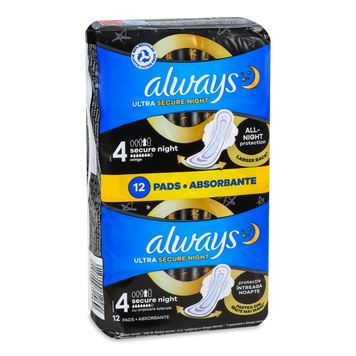 Прокладки гігієничні Ultra Secure Night DUO 12шт ALWAYS 06/449 фото