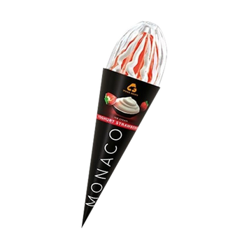 Морозиво Monaco Yogurt-Strawberry &laquo;Три Ведмеді&raquo;, ріжок, 150 г 2/5983 фото