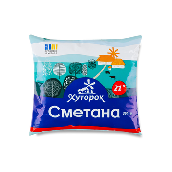 Сметана &laquo;Хуторок&raquo; 21% 400 г / 350 г Хуторок 2/7243 фото