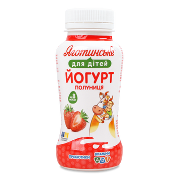 Йогурт 1,5% Полуниця пляш 185г ТМ Яготинське для дітей 2/7287 фото