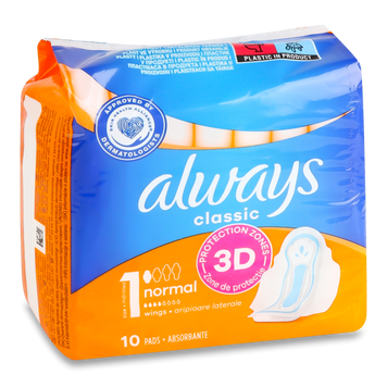 Прокладки гігієничні Classic Normal 10 шт ALWAYS 05/27562 фото