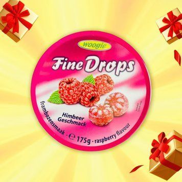 Льодяники Fine Drops зі смаком малини Woogie, 175 г 9/25139 фото
