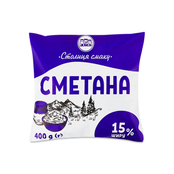 Сметана 15% 400 г Столиця Смаку 2/9205 фото