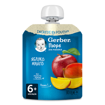 Д-Х Пюре Гербер яблуко/манго м/у 90г Nestle 6/2187 фото