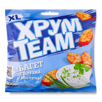 Сухарики багет пшен сметана/зелень м/у 90г ХрумТеам 9/26507 фото