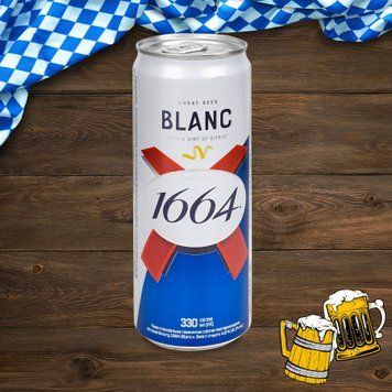 Пиво Kronenbourg 1664 Blanc біле з/б 0,33л 4/15015 фото
