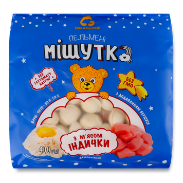 Пельмені Мішутка м`ясо індички 400г Три Ведмеді 3/6640 фото
