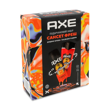 Набір чоловічий AXE Сансет фреш (гель для душу 250мл + дезодорант спрей 150мл) AXE 08/38441 фото
