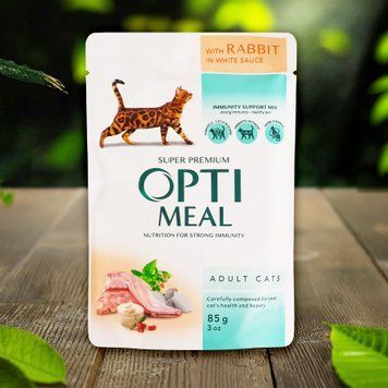 Корм для котів кролик в білому соусі 85г Optimeal 39/3842 фото