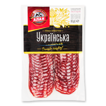 Нарізка Українська с/к в/ґ в/у 80г Алан Україна 8/10052 фото